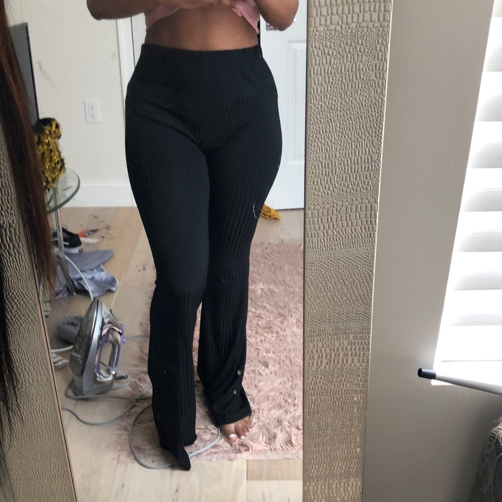 Black flare pants